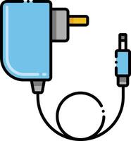 A blue plug with a cord connected to it vector