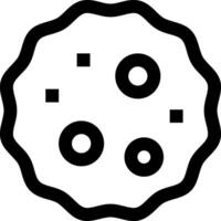 A black and white icon of a cookie vector