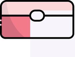 A pink and white wallet with a pink and white stripe vector