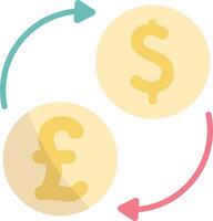A flat icon of a dollar sign and pound sign vector