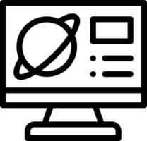 A computer monitor with a planet on it vector