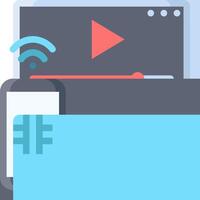 A player and a phone with a wifi icon vector