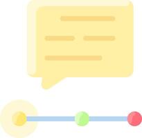 A speech bubble and a line of colored dots vector