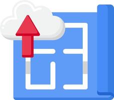 A cloud with an arrow pointing to it vector