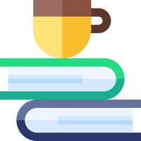 A cup of coffee on top of a stack of books vector