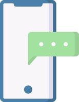 Mobile phone chat bubble icon vector