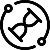 A black and white icon of a clock vector