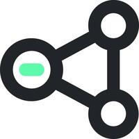 A green circle with a green dot on it vector