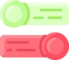 Two colorful buttons with different shapes on them vector