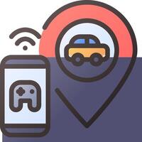 Mobile app for car tracking vector