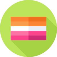 A flat icon of a rainbow flag vector
