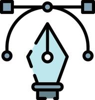 A pen and a light bulb are connected to each other vector