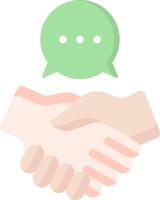 Handshake with speech bubble vector