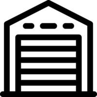 A black and white garage door icon vector