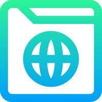 The icon for a folder with a globe on it vector
