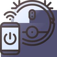 A smartphone and a robot are connected to a wifi vector