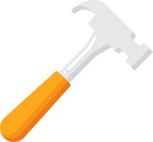 A hammer with a yellow handle on a white background vector