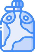 A blue bottle with a handle on it vector