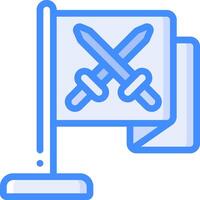 A flag with two crossed swords on it vector