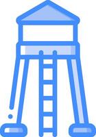 A blue water tower with a ladder on top vector