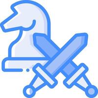 Chess icon with two swords and a chess piece vector