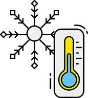 A thermometer and snowflake icon on a white background vector