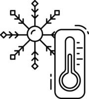 A thermometer and snowflake icon on a white background vector