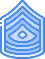 The army rank insignia is shown in blue vector