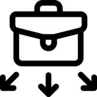 A briefcase with arrows pointing to it vector