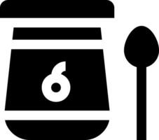 A jar of jam and spoon icon vector