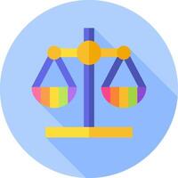 A rainbow scale with two scales on it vector