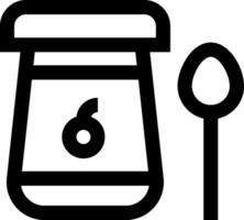A jar of honey and spoon icon vector