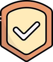 A check mark on a shield icon vector