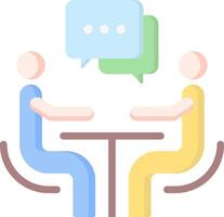 Two people sitting at a table with speech bubbles vector