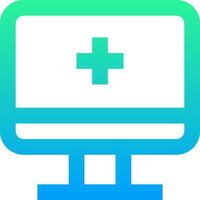 A computer monitor with a cross on it vector