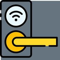 A wifi icon with a door handle vector