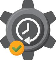 A clock icon with a check mark next to it vector