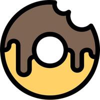A donut with chocolate and brown icing vector