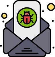 An email with a bug icon on it vector