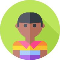 A flat icon of a boy with long hair vector