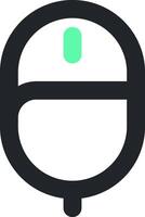 A black and green logo with a green dot in the middle vector