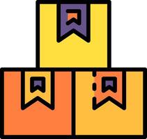 A stack of boxes with a ribbon on top vector