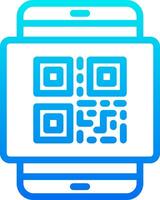 Qr code icon on a smartphone vector