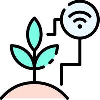 A plant with wifi icon vector
