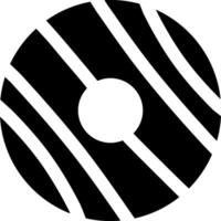 A black and white circular logo with a stripe pattern vector
