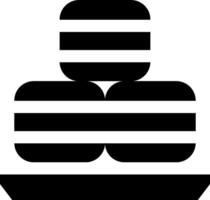 A black and white icon of a stack of hamburgers vector