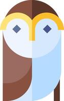 An owl with a yellow beak and blue eyes vector