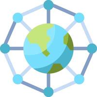 The earth is surrounded by a network of circles vector
