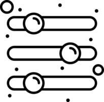 A black and white illustration of three buttons vector
