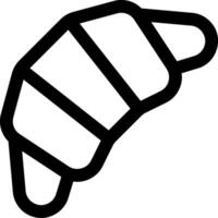 A black and white icon of a croissant vector